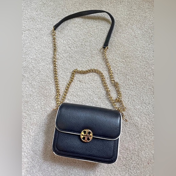 Tory Burch Black Crossbody Bag with Gold Accents